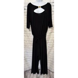 Avenue black plus-size Pants jumpsuit featuring mid-length sleeves 14/16